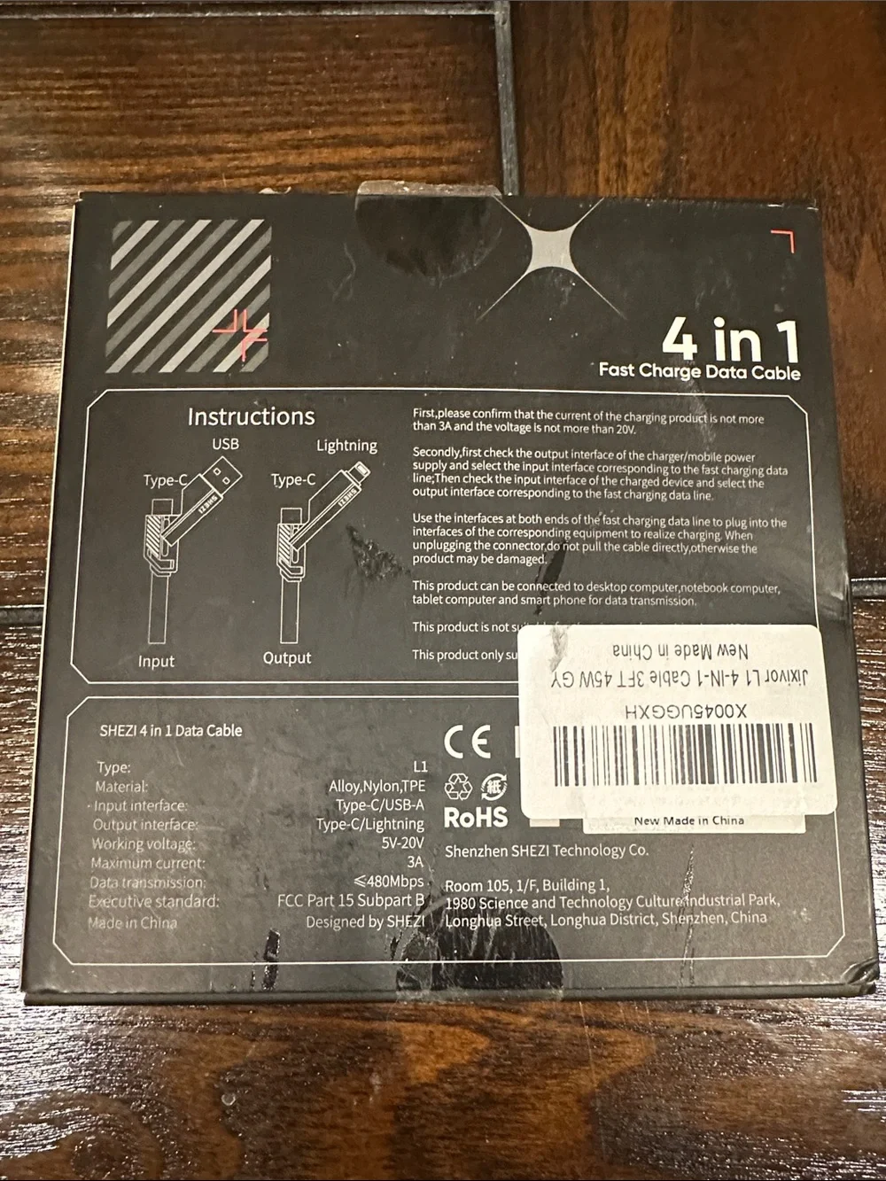 Multi-Connector Braided Charging Cable - Silver & Black